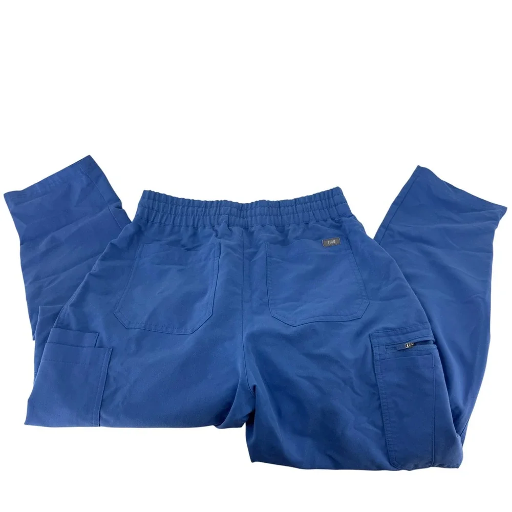 FIGS Technical Collection Royal Blue Cargo Scrub Pants Mens Small S Drawstring